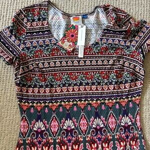 ANTHROPOLOGIE Farm Rio Tiered Maxi Fruit Mixed-Print Maxi dress